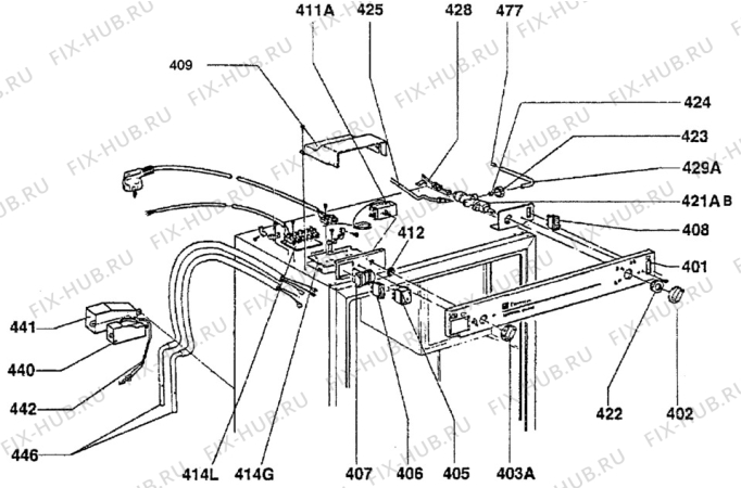 Взрыв-схема холодильника Unknown RM4231 - Схема узла C20 Comb. armature  H